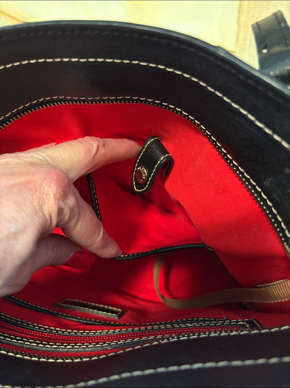 Dooney & Bourke Black Leather Tote Bag - Picture 8 of 16